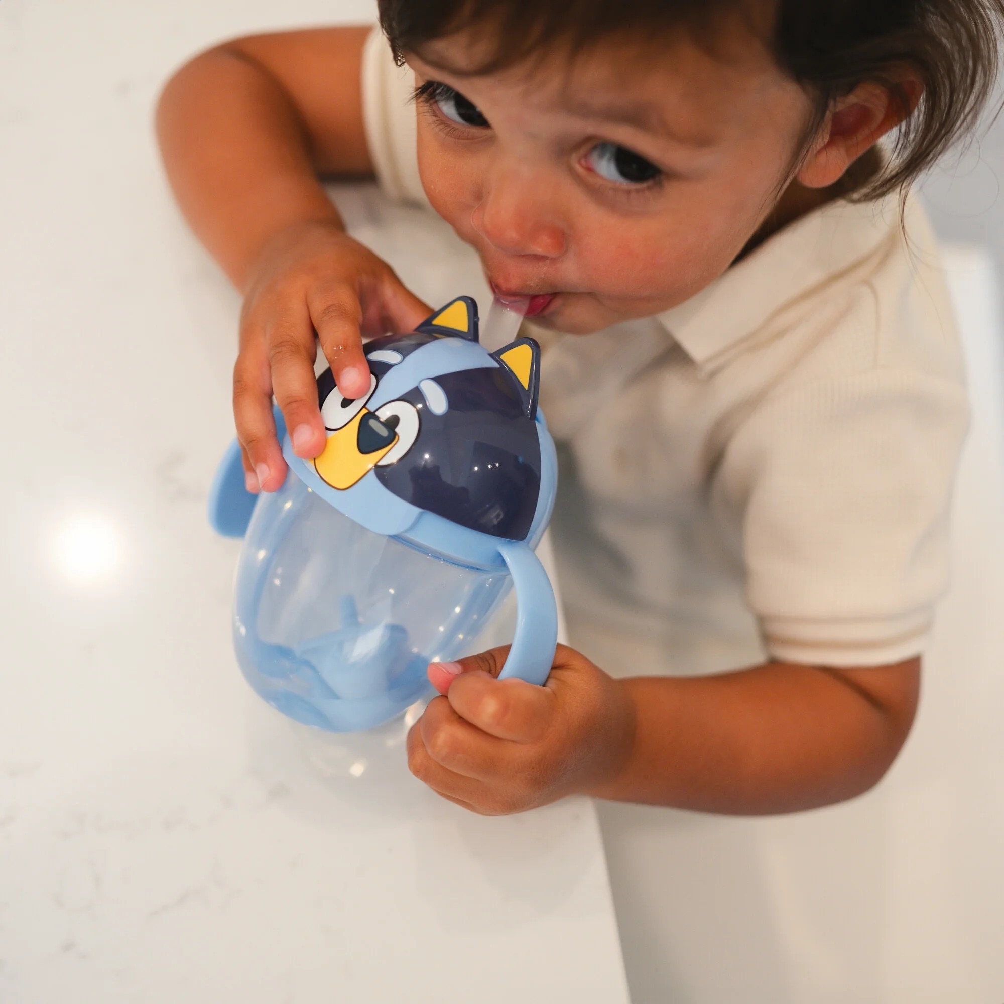 แก้วหัดดื่มสำหรับเด็กเล็ก The First Years Bluey Weighted Straw Trainer Cup