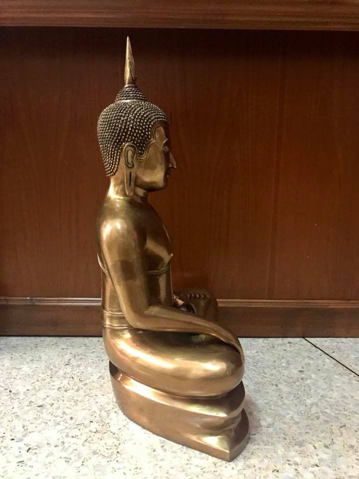 รูปหล่อ พระพุทธรูป อู่ทอง องค์ใหญ่ (หน้าตัก16 นิ้ว ฐานกว้าง17นิ้ว ความสูง26นิ้ว) เนื้อทองเหลือง