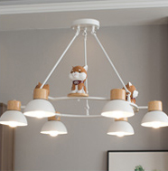 โคมไฟสไตล์นอดิก ถ้วยกลม หัวไม้ แขวนเพดาน