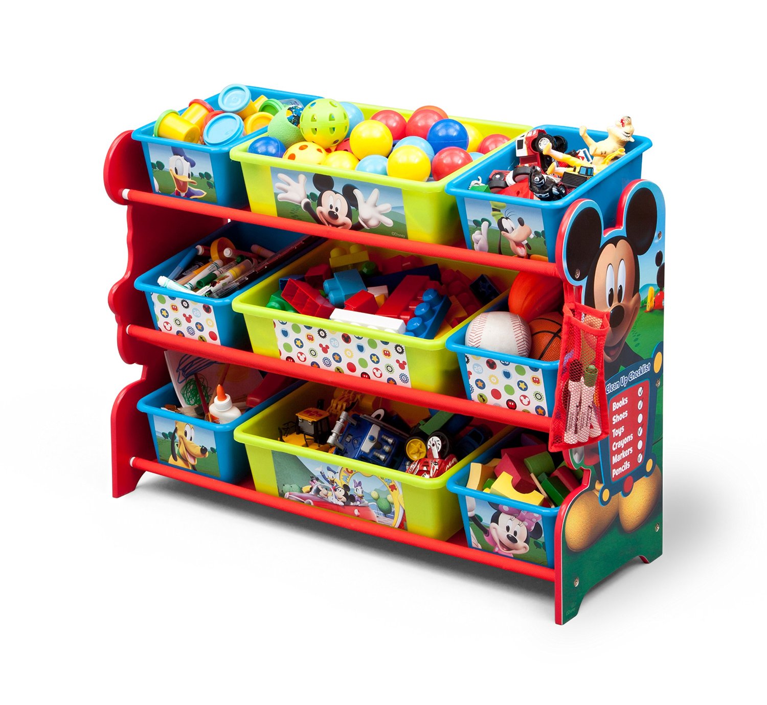 ชั้นเก็บของไม้พร้อมกระบะพลาสติก Delta Children Plastic 9 Bin Organizer (Disney Mickey Mouse)