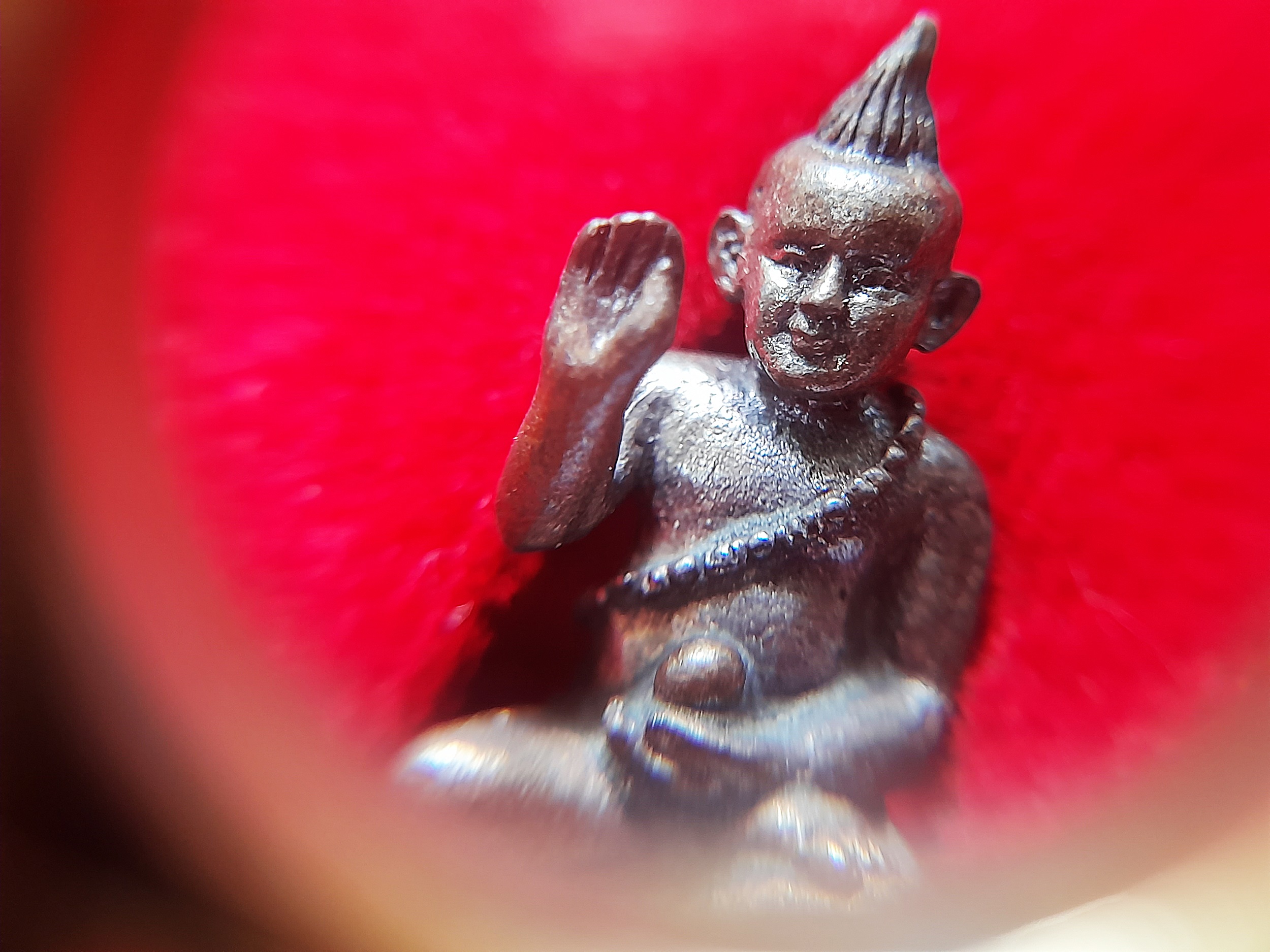 กุมารทองเทพ กวัก คาดสร้อยสังวาน ถือแก้วสารพัดนึก เนื้อโลหะ ฐานอุดบรรจุพรายกุมารหลวงปู่ทิม รุ่นแรก (ฐานตอกโค็ด) ปี2540 #รับประกันแท้และทัน - หลวงพ่อยงยุทธ วัดเขาไม้แดง #รับประกันแท้และทัน