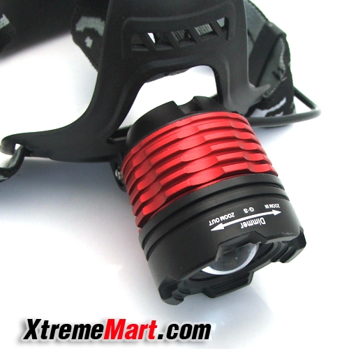 ชุดเซตไฟฉายคาดหัวซูม V2 CREE Q5 1000LM Zoom Headlamp Headlight 18650 x 2