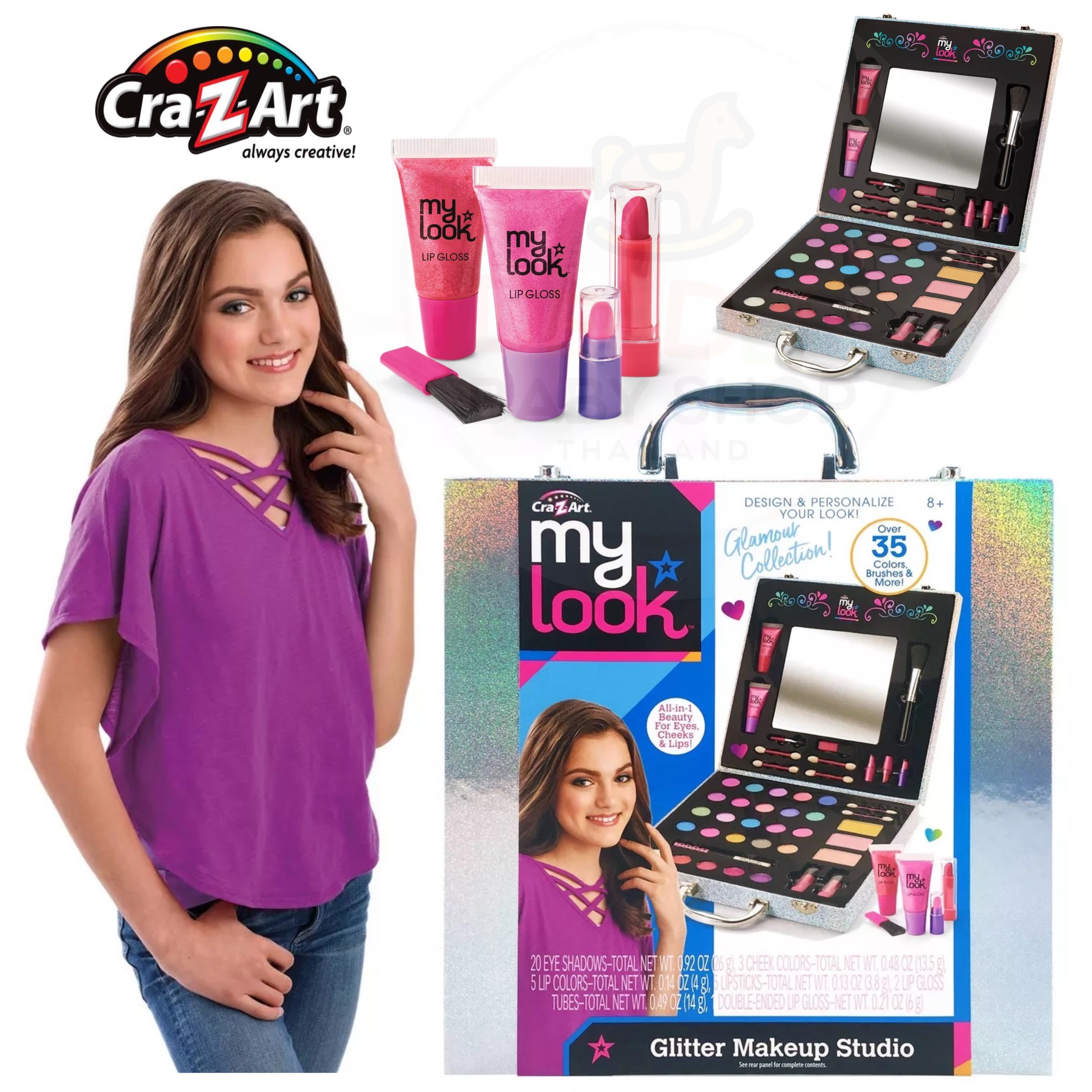 ชุดเครื่องสำอางค์สำหรับเด็ก Cra-Z-Art My Look Glitter Makeup Studio