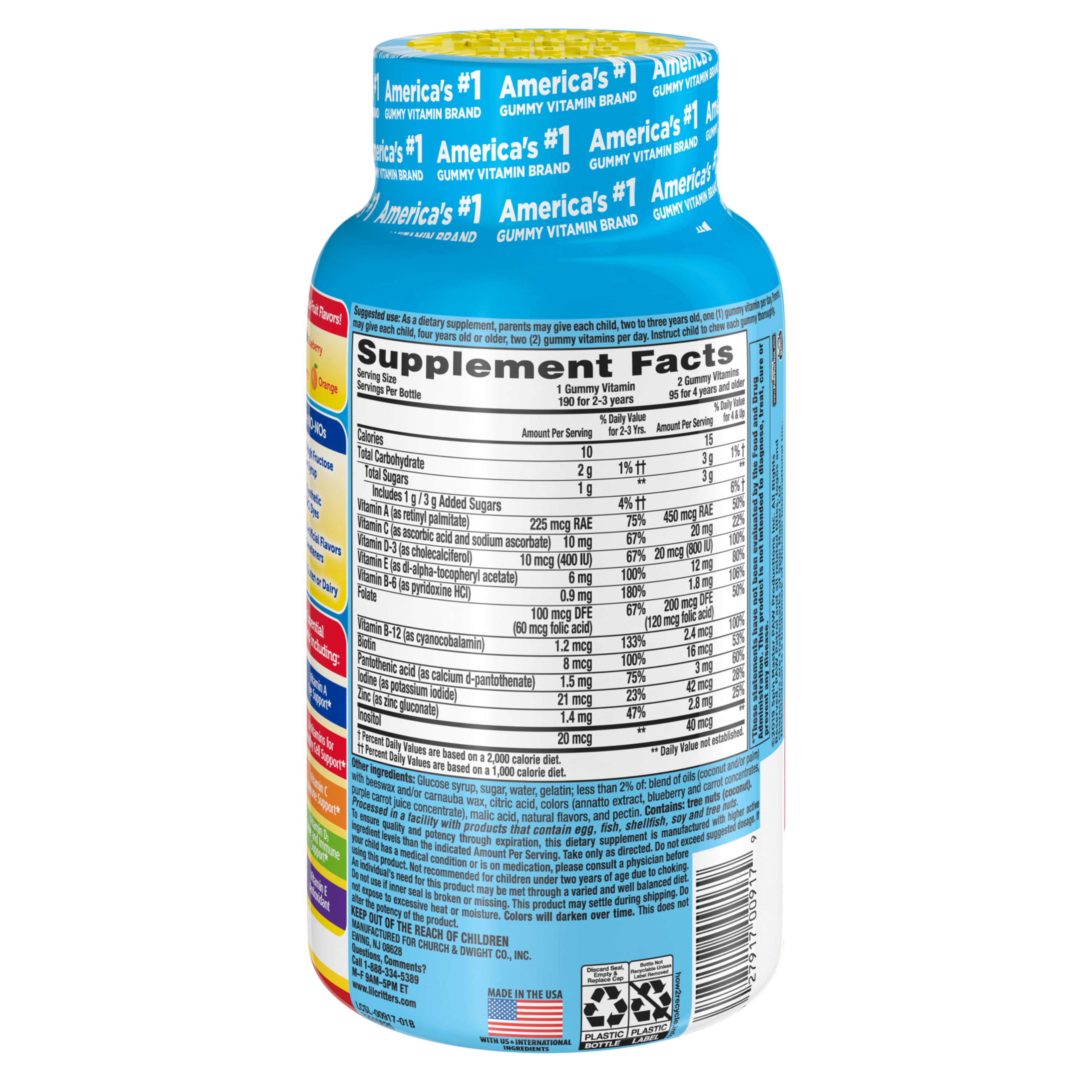 วิตามินรวมสำหรับเด็กชนิดกัมมี่ L'il Critters Paw Patrol Complete Multivitamin (190 Gummies)