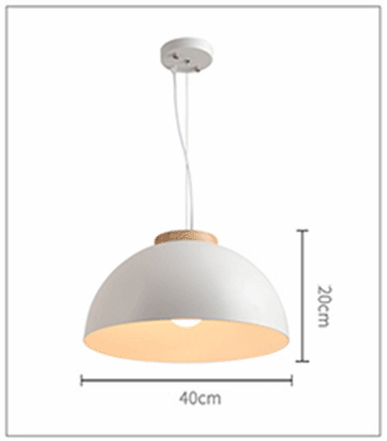 โคมไฟแขวนเพดานสไตล์โมเดิร์นสีขาวหัวไม้เนื้อแข็ง [6016-40]