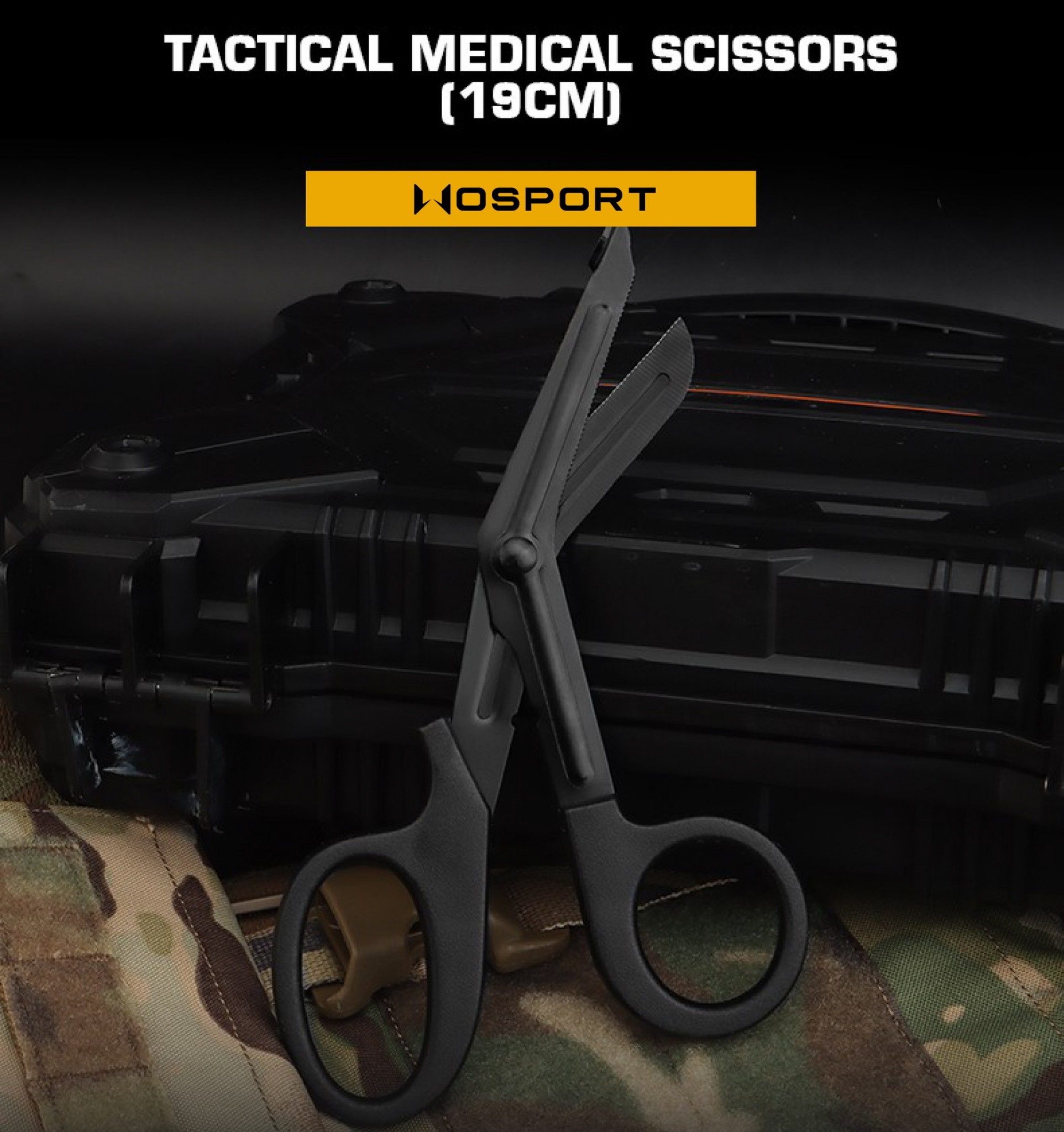 กรรไกร First AID WOSPORT (K0080) ดำ