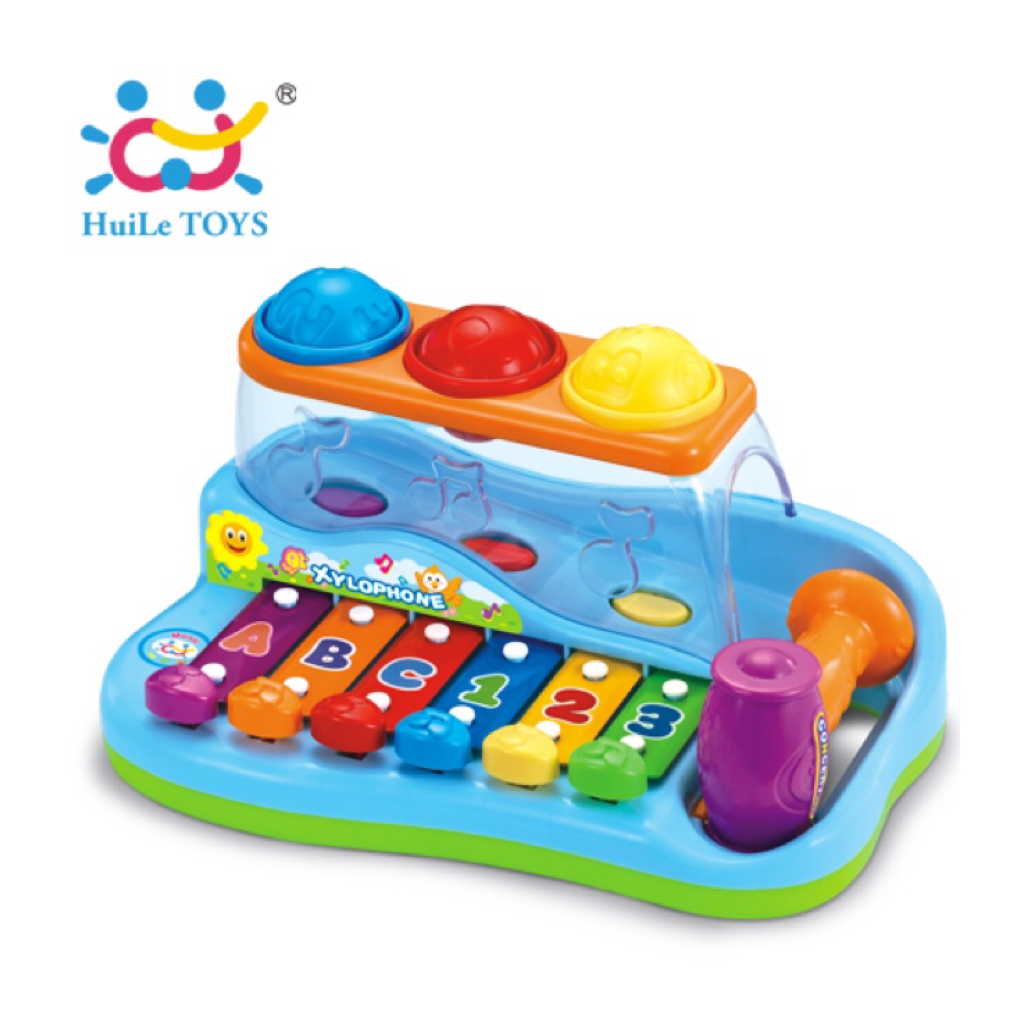 เครื่องดนตรีไซโลโฟนเสริมพัฒนาการ Huile Toys Enlighten Rainbow Xylophone