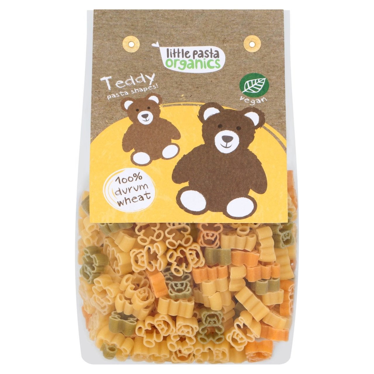 เส้นพาสต้าดูรัมโฮลวีทออแกนิกสำหรับเด็ก Little Pasta Organics Pasta Shapes (Teddy)