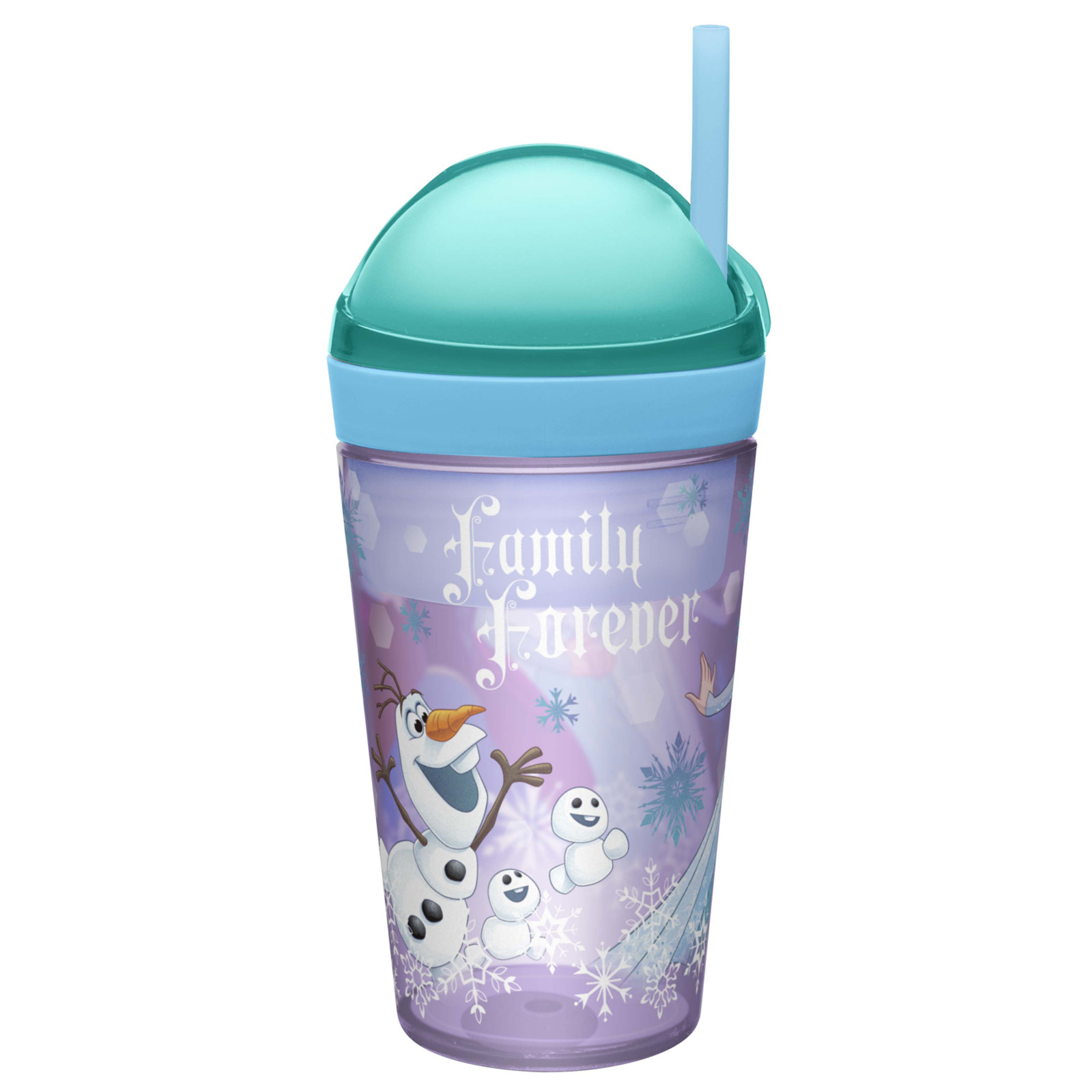 แก้วพร้อมหลอดดื่มสำหรับบรรจุเครื่องดื่มและของว่าง Zak!Snack Tumbler 2-in-1 Snack Cup (Frozen)