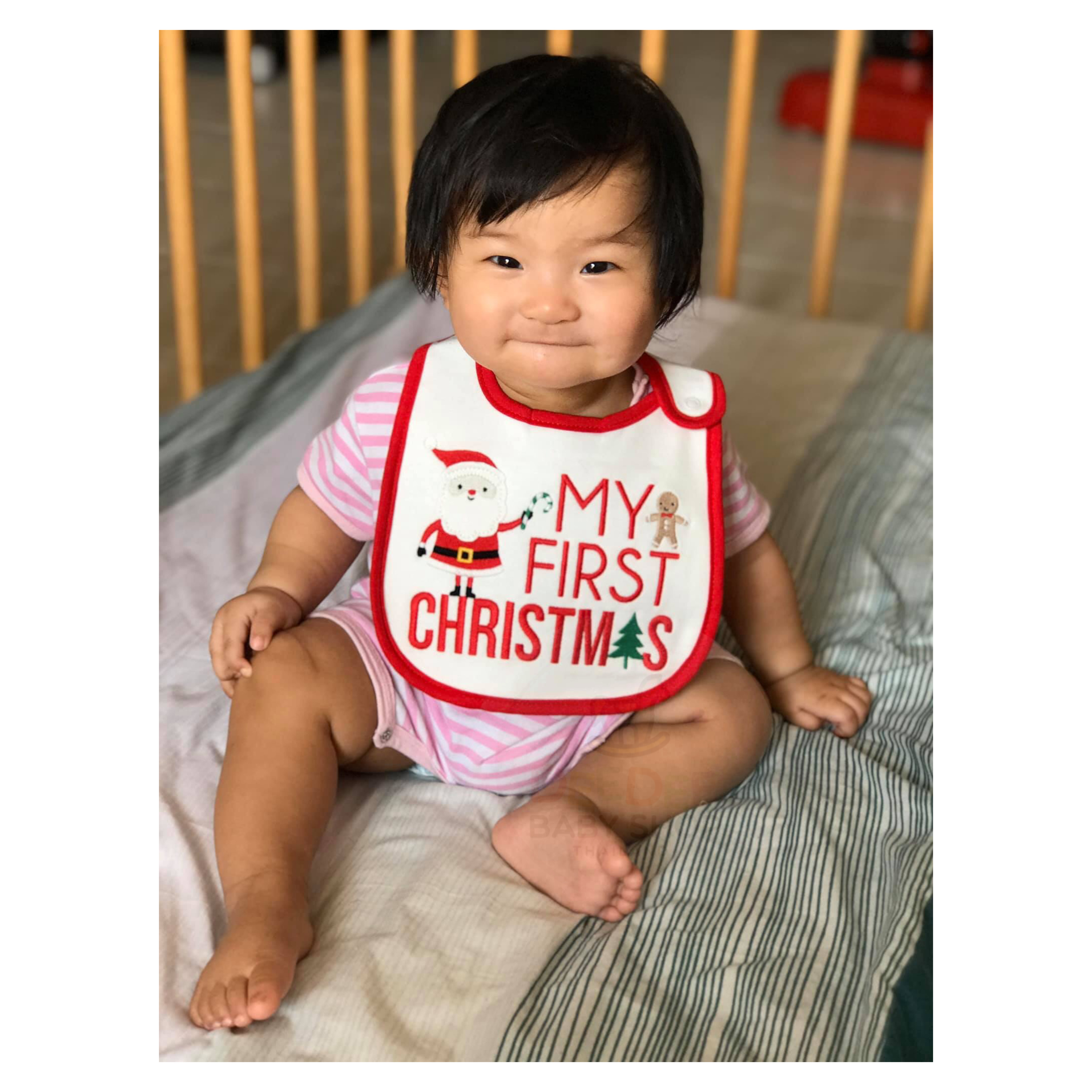 ผ้ากันเปื้อนสำหรับทารกและเด็กเล็ก Just One You made by Carter's My First Christmas Baby Teething Bib