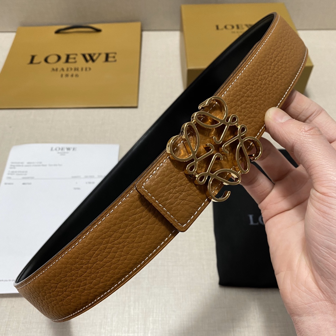 เข็มขัด loe สีดำ น้ำตาล น้ำตาลเข้ม