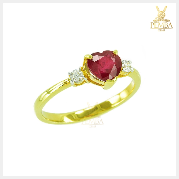 แหวนทับทิม สีแดงชมพู สดใส ทองแท้ เพชรแท้ (สินค้าสั่งทำสอบถามราคา)