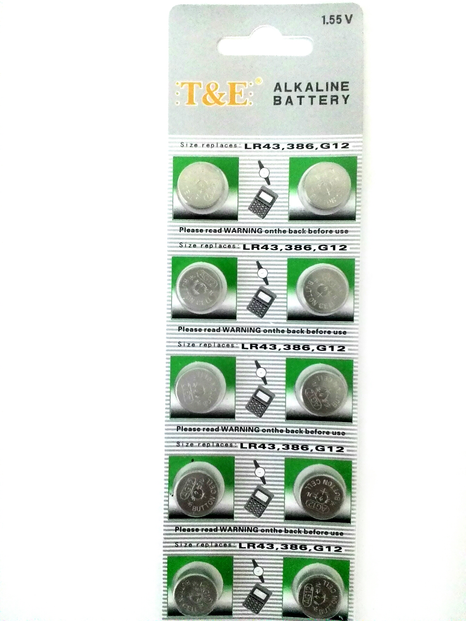 ถ่านกระดุมเบอร์G12,LR43