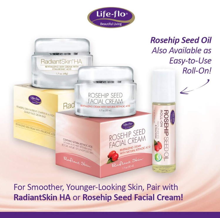 น้ำมันเมล็ดโรสฮิปปลอดสารพิษ Life-flo Cold Pressed Organic Pure Rosehip Seed Oil