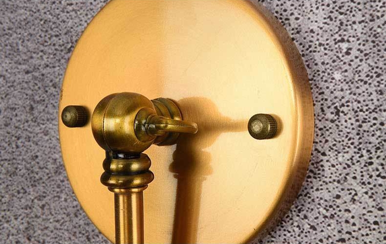 โคมไฟติดผนังติดกำแพงภายในแขนปรับ 2 Step สีทองสไตล์วินเทจ [B005]