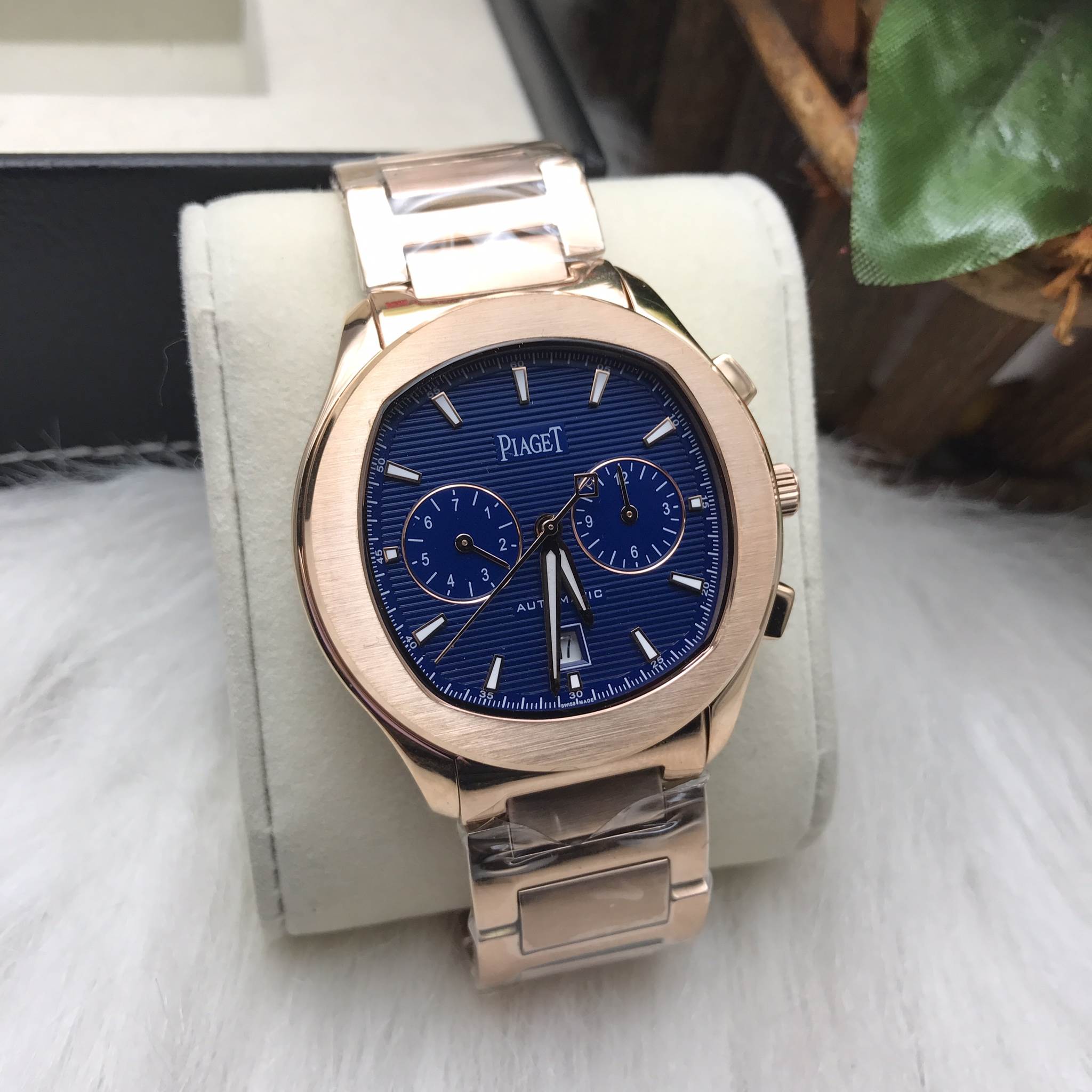 นาฬิกา Piaget PoLo S Chronograph 42 mm.หน้านำ้เงิน โชว์กลไก Mirror Swiss สายแสตนเลส