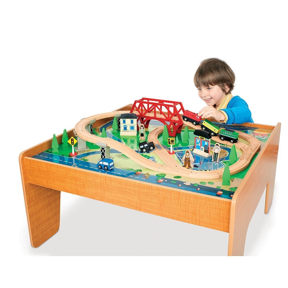โต๊ะกิจกรรมเอนกประสงค์พร้อมชุดโมเดลรถไฟ Imaginarium 55-Piece Train Set with Table