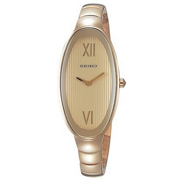 นาฬิกา ข้ออมือ ไซโก้ SEIKO รุ่น SUJD84P1 Gold tone stainless steel case and bracelet.