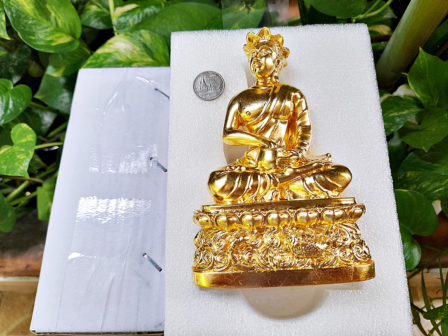 รูปหล่อ พระอุปคุต มหาลาภเรียกทรัพย์ ชนะอุปสรรค (หลวงพ่อบอกว่า#ให้เอาไปตั้งที่บ้านลาภจะได้เข้า) เนื้อทองเหลือง ปิดทองแท้(ปิดทองก่อนเข้าพิธีเสก) ปี2564 (ขนาด หน้าตัก 3นิ้ว ฐาน3นิ้วครึ่ง สูง5นิ้วครึ่ง) #ปลุกเสกแล้วรับประกันแท้ - หลวงพ่อบ๊ะ วัดโพธิ์ลังกา