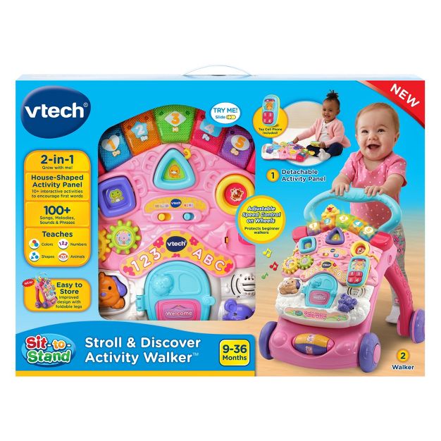 รถผลักเดินเสริมพัฒนาการสำหรับเด็ก VTech Stroll & Discovery Activity Walker (Pink)
