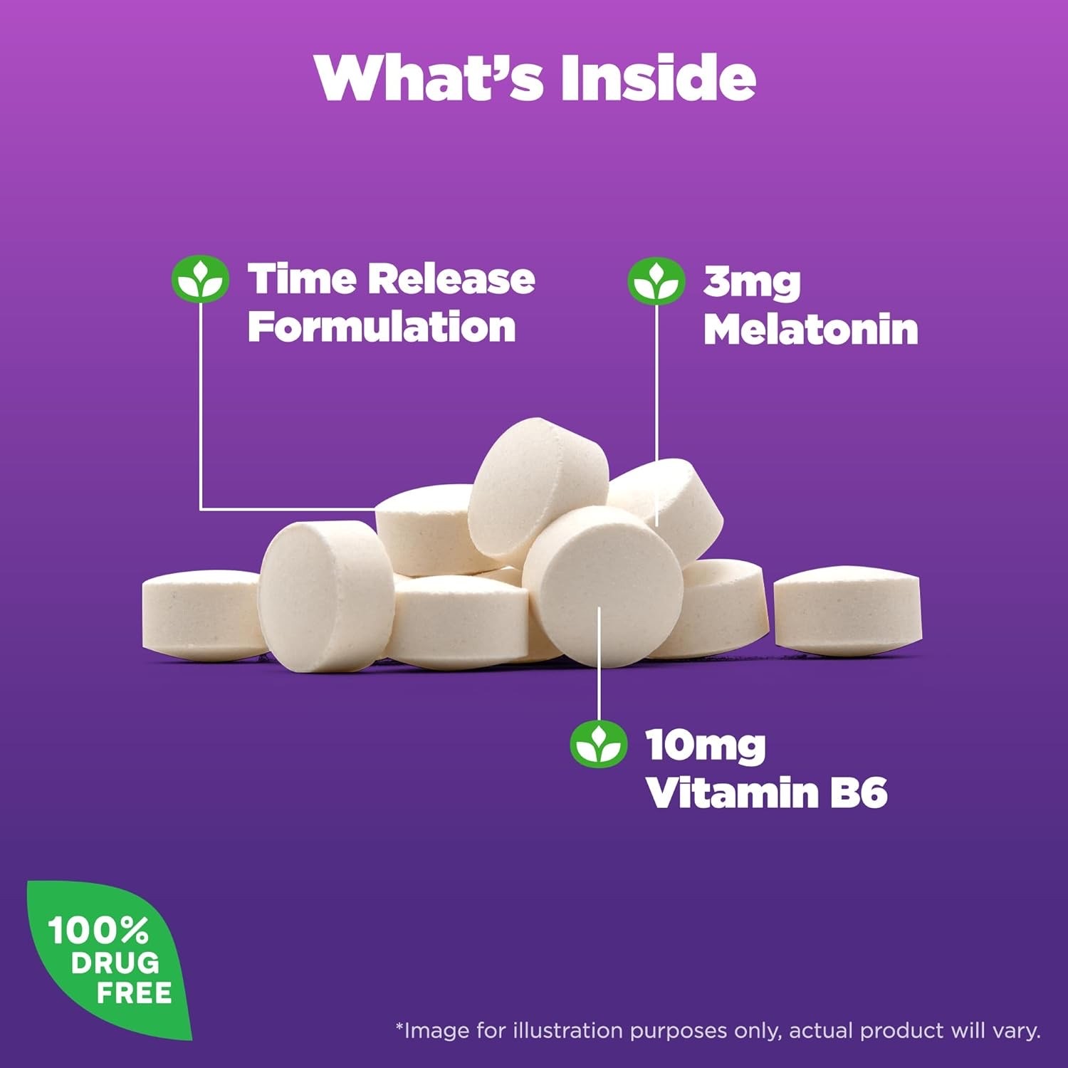 วิตามินเสริมการนอนหลับสำหรับผู้ใหญ่ NATROL Sleep Melatonin 3mg - Time Release (100 Tablets)