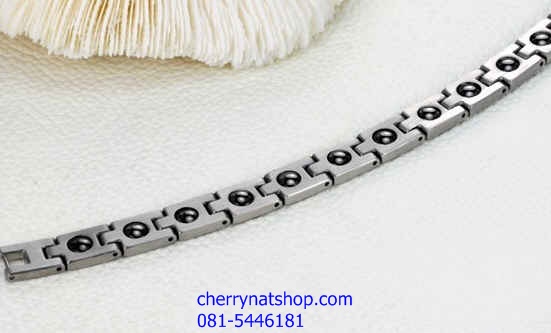 พร้อมส่งสร้อยข้อมือแม่เหล็กเพื่อสุขภาพ สร้อยข้อมือไทเทเนียมเจอรเมเนียม รุ่นWA