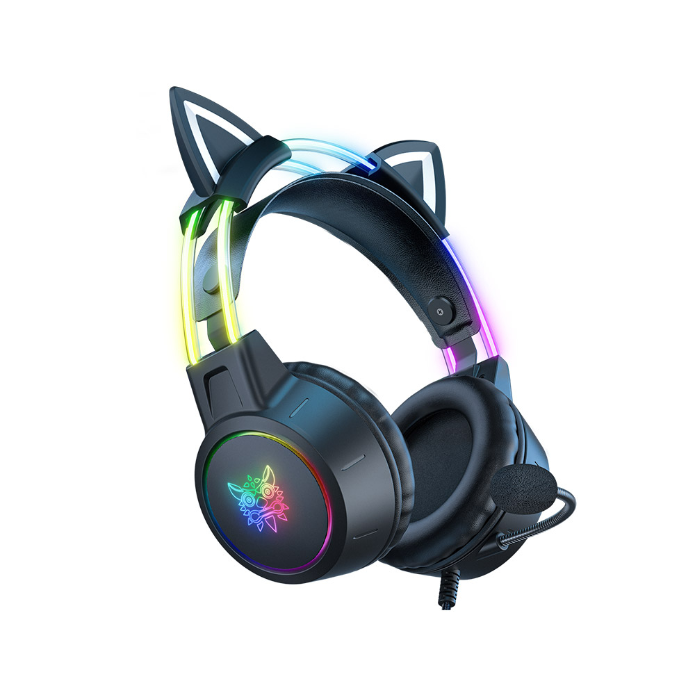 หูฟังเกมมิ่ง Onikuma Gaming Headset X15 Pro RGB 3.5 Cat Ear Pink / Black