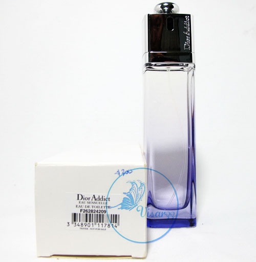 (กล่อง Tester ลด 45%) Dior Addict Eau Sensuelle EDT 100 mL 1 ใน Collection Addict เป็นน้ำหอมที่มีคาแรคเตอร์หอมดอกไม้, ความใคร่ น้ำหอมอยู่ในขวดแก้วเฉดส