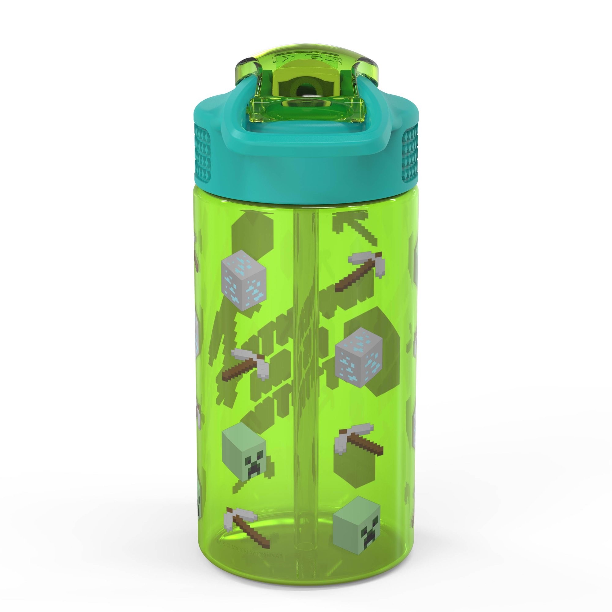 กระติกน้ำพร้อมหลอดดื่มสำหรับเด็ก Zak! Minecraft 16 Oz. Reusable Water Bottle with Straw