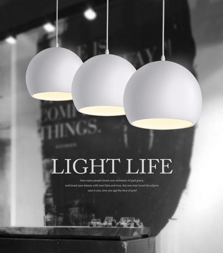 โคมห้อยเพดานกลม โมเดิร์น สีขาว 35cm [YS-1807]