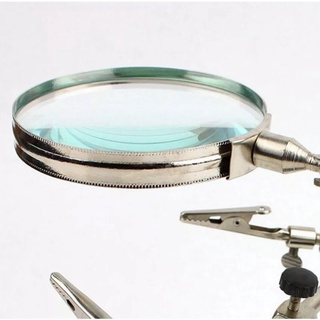 Center x แท่นจับยึดชิ้นงาน2แขนพร้อมแว่นขยายและที่วางหัวแร้งบัดกรีJM-508