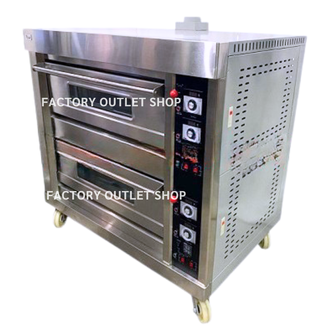 เตาอบแก๊สคุมด้วยไฟฟ้า 2 ชั้น 4 ถาด Gas Oven Electric Control 2 tiers 4 trays