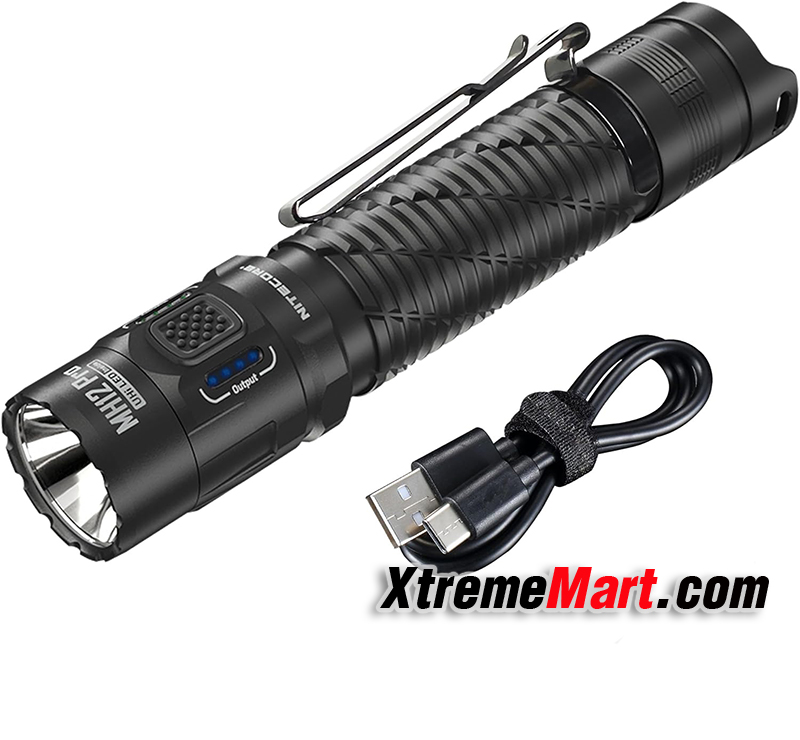 ไฟฉาย Nitecore MH12 Pro Multi-Task Hybrid series LED NiteLab UHi 40 LED แสงขาว 3300 ลูเมน USB-C Rechargeable พร้อมแบตเตอรี่ 21700 x1ก้อน