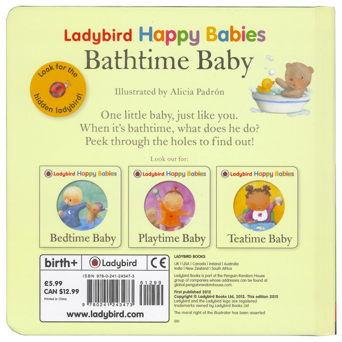 หนังสือปกแข็งแสนน่ารัก Bathtime Baby