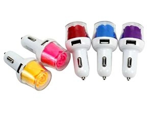 ที่ชาร์จมือถือในรถยนต์ เสียบกับที่จุดบุหรี่ แบบพอร์ตเดียว รูปดอกกุหลาบ 1 Port Car Mobile Charger