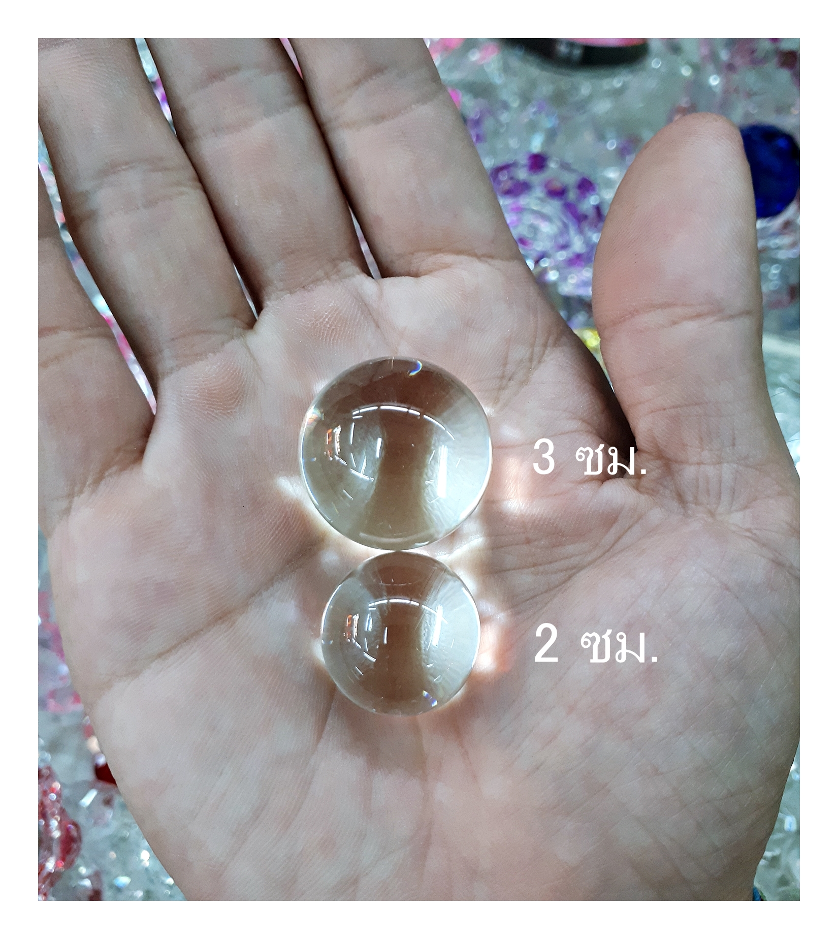 ลูกแก้ว ใส ขนาดใหญ่ 1นิ้ว / 1นิ้วครึ่ง / 2นิ้ว / 3นิ้ว / 4นิ้ว / 5นิ้ว / 6นิ้ว / 8นิ้ว / 9นิ้ว / 10นิ้ว / 12นิ้ว / 15 นิ้ว / 18 นิ้ว