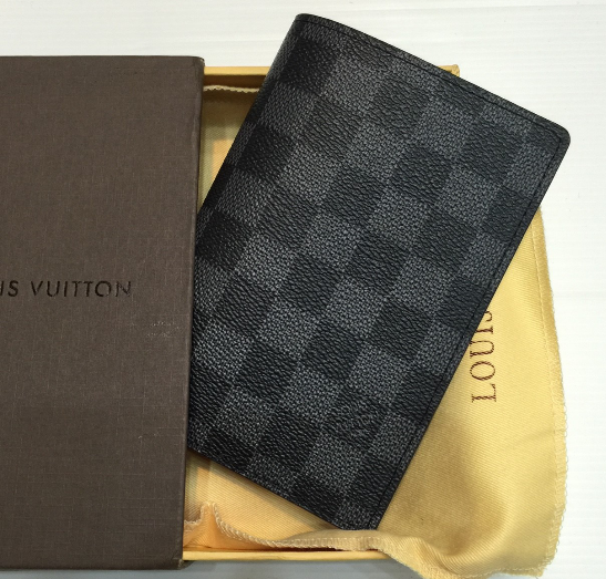 ซองใส่พาสปอร์ต lv passport cover สีเทา ลาย damier