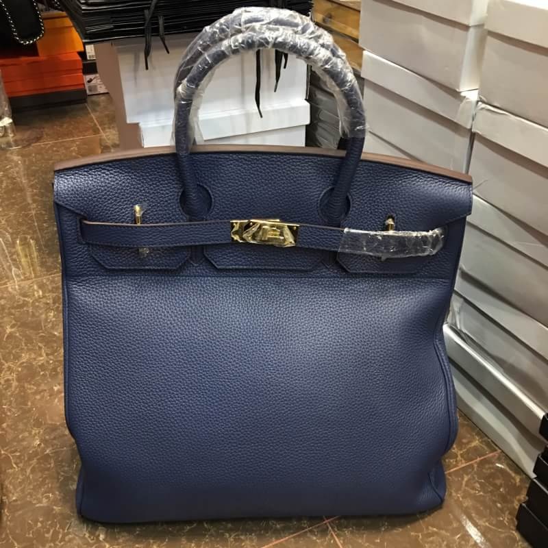 กระเป๋า hm birkin hac 40 สีน้ำเงิน