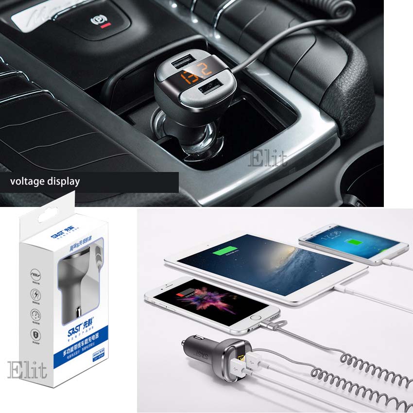 Elit ที่ชาร์จมือถือในรถ ชาร์จเร็ว 2ช่อง ที่ชาร์จในรถแบบ USB Car Charger Quick Dual USB 3.4A