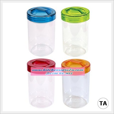 P05105 ขวดโหลหูจับ ฝาหมุน พลาสติกเนื้อแข็งใส ความจุ 3.5 ลิตร (กว้าง 15.5 ยาว 15.5 สูง 24 ซม.) เกรดเอ No.883 ราคาส่ง 1 โหล: 12 ใบ (เฉลี่ย 95 บ/ใบ)