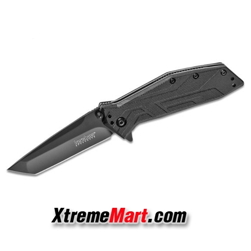 มีดพับ Kershaw 1990 Stainless Steel Survival Folding Knife (ใบดำ ด้ามดำ)