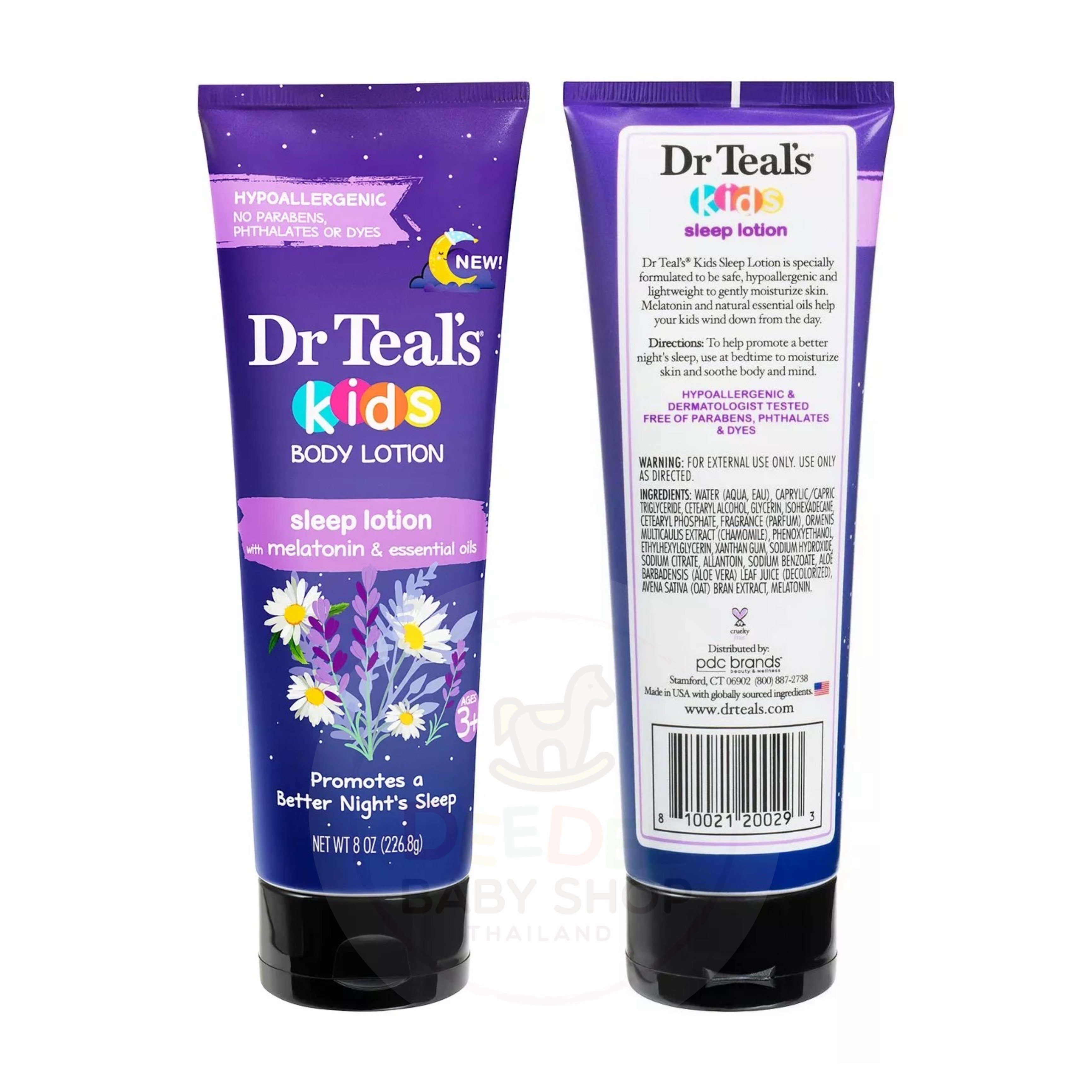 โลชั่นเสริมการนอนหลับสำหรับเด็ก Dr Teal's Kids Sleep Lotion with Melatonin & Essential Oils
