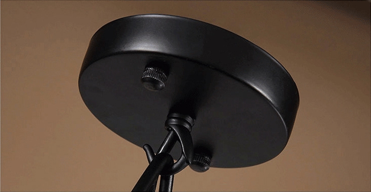 โคมไฟห้อยเพดาน American Country พันเชือกลินิน ทรงกระโจม