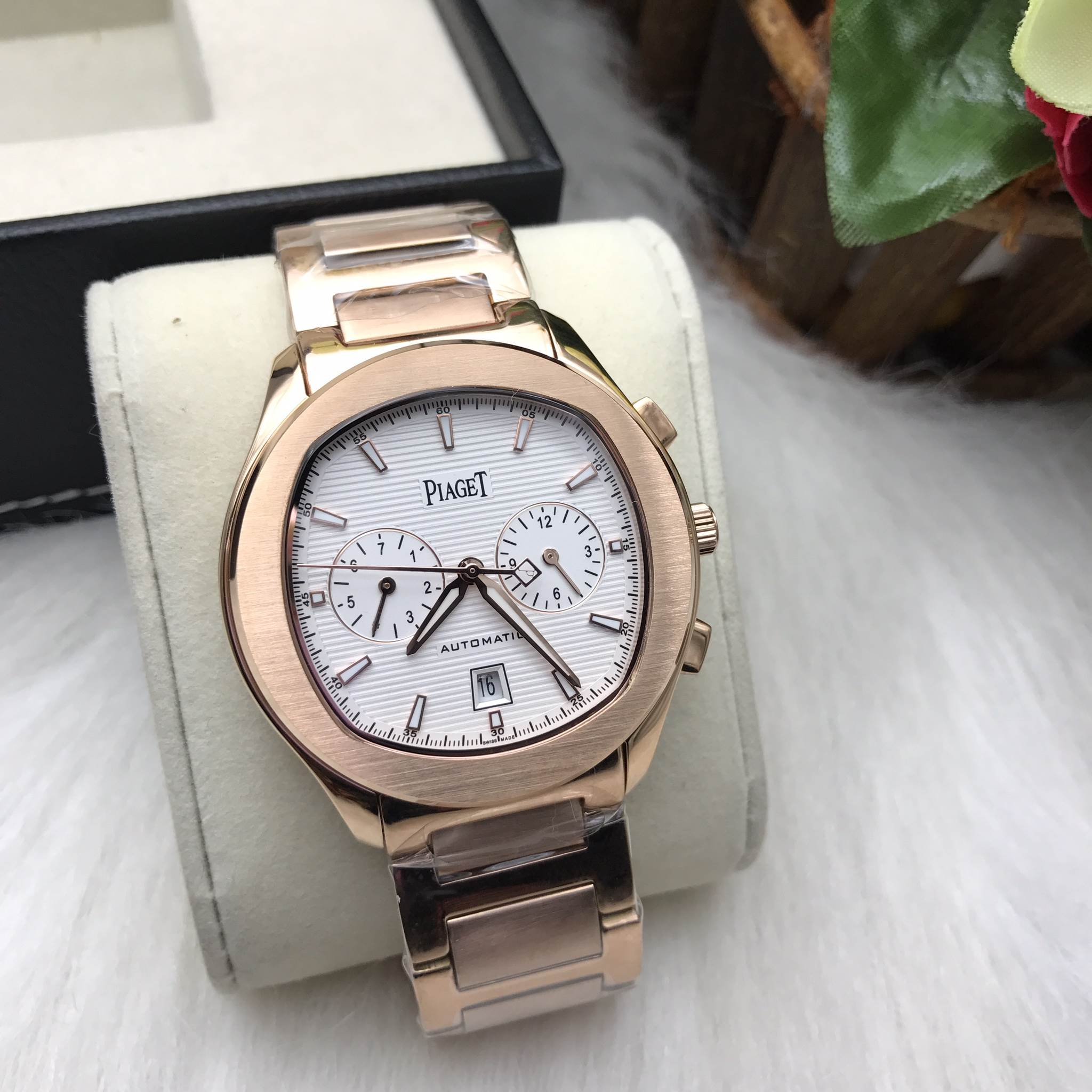 นาฬิกา Piaget PoLo S Chronograph 42 mm.หน้าขาว โชว์กลไก Mirror Swiss สายแสตนเลส
