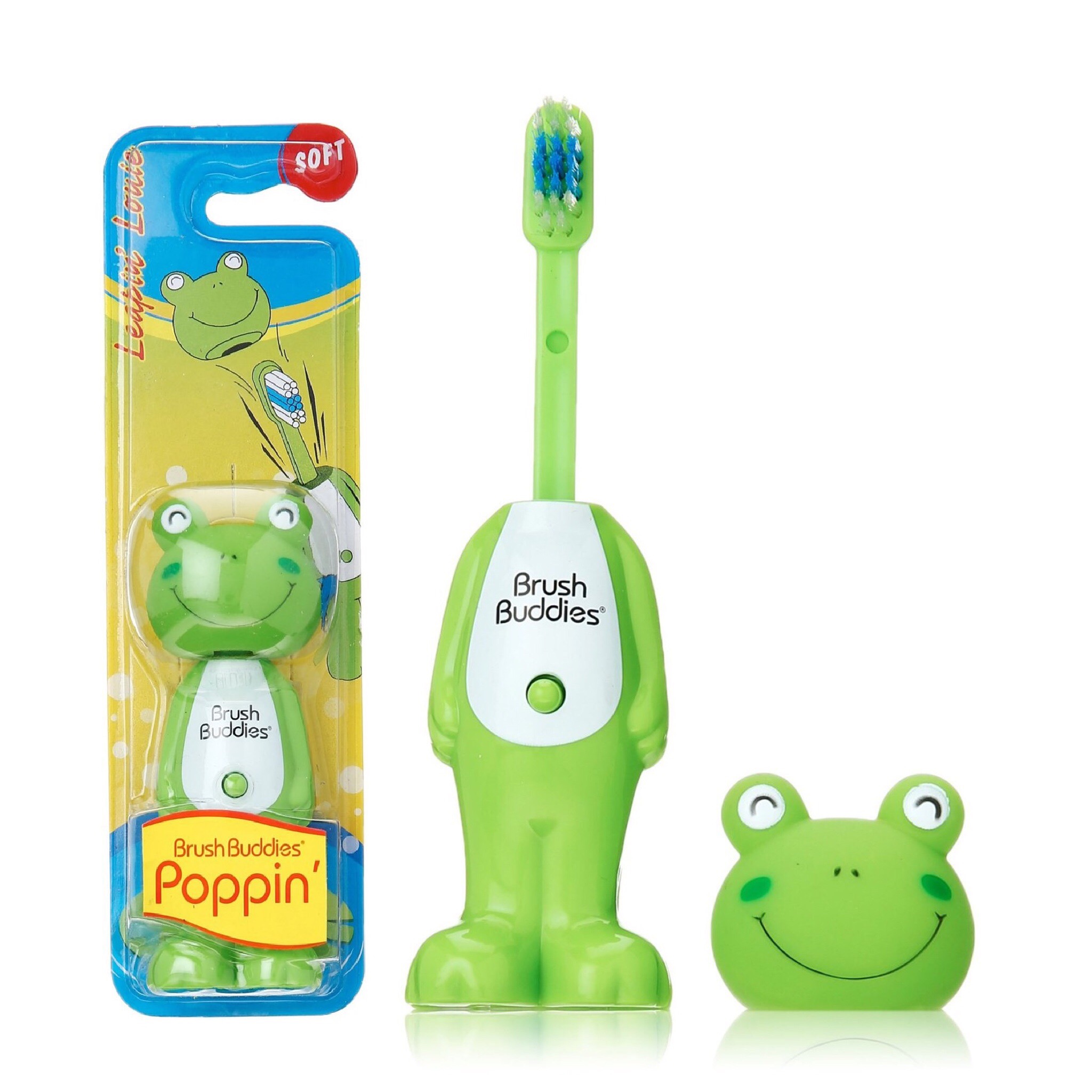 แปรงสีฟันเด้งดึ๋งปลอดสารพิษ Brush Buddies Poppin' Toothbrush (Leapin Louie)