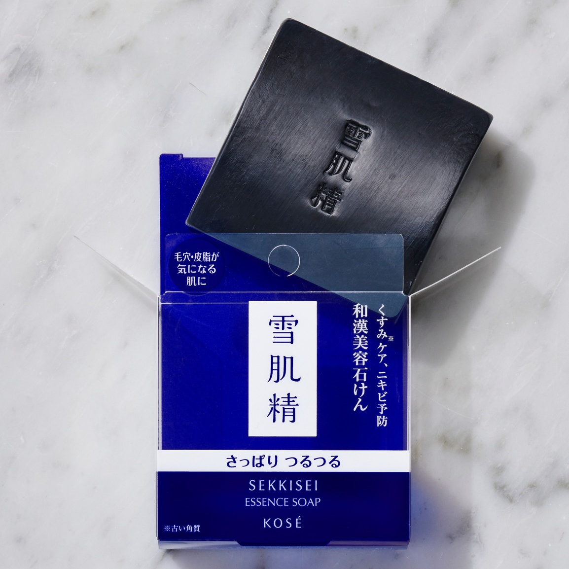 (สบู่ดำโคเซ่ สูตรใหม่) Kose Sekkisei Essence Soap Refill 120g สบู่ดำ โคเซ่ ฟองครีมสบู่ชะล้างความมันส่วนเกิน สิ่งสกปรก แม้กระทั่งสิ่งที่เป็นเหตุของการเกิดผิวหมองคล้ำ ให้ผิวแลดูกระจ่างใส