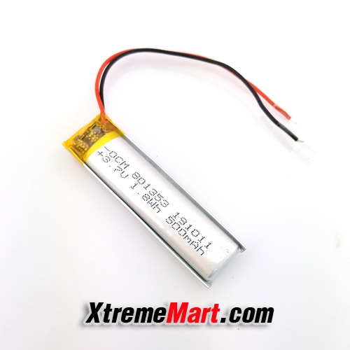 แบตเตอรี่ Lipo 801350 3.7 V 500 mAh lithium battery สำหรับ ไฟท้ายติดจักรยาน Comet และรุ่นอื่นๆ