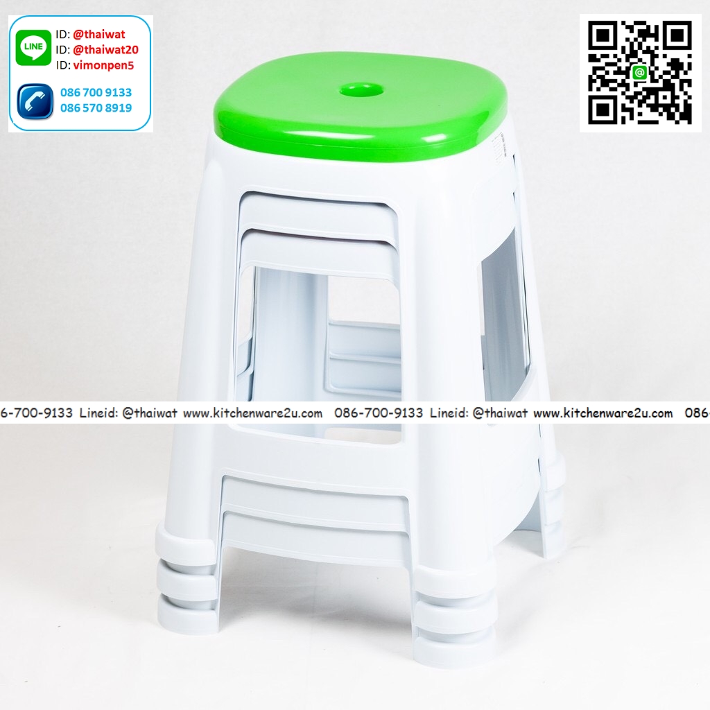 P10739 เก้าอี้โดนัท ขายาว (36.3 x 36.3 x 46.5 ซม.) ดีไซน์ใหม่ No.296 คละสี ราคาส่งต่อ 2 โหล : 24 ตัว: 1050 บ/โหล