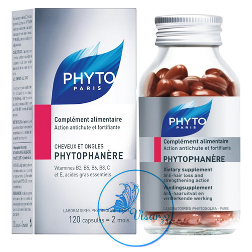 (กล่องบุบ/ฉลากเป็นรอยจากการขนส่ง) Phyto Paris Phytophanere 120 Capsules วิตามินช่วยบำรุงเส้นผม ลดการหลุดร่วงของเส้นผม ให้เส้นผมใหม่ขึ้นเร็วและแข็งแรง