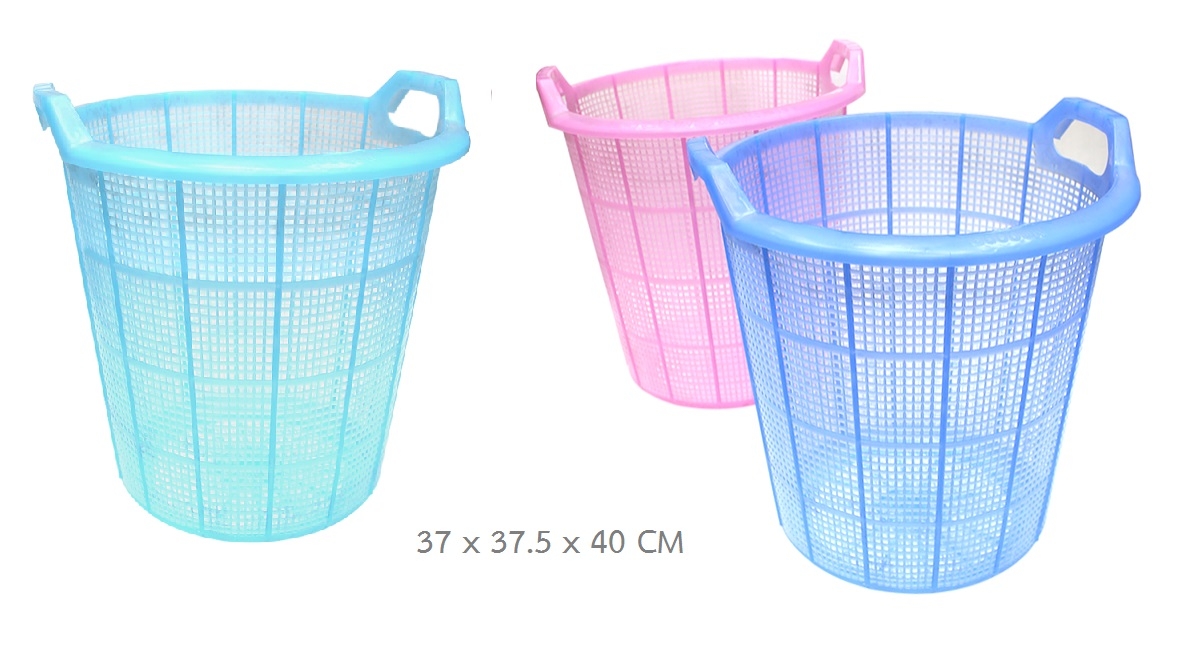 P05319 ตะกร้ากลม ใส่ผ้า ใส่ของ (37 x 37.5 x 40 CM) เกรดเอ 0099A (ราคาส่งต่อ 12 ใบ:เฉลี่ย 45 บ/ใบ)